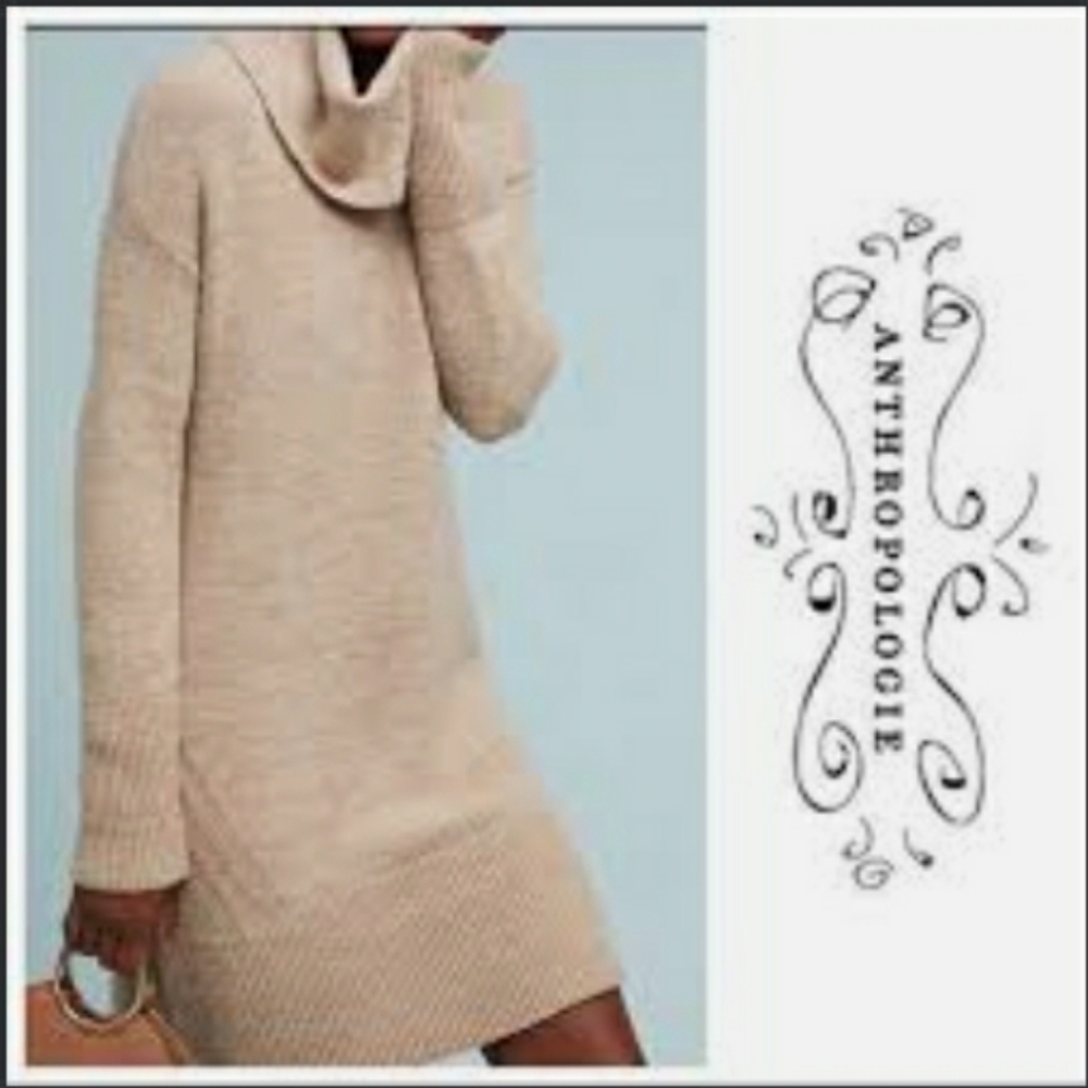 NWOT Anthropologie Sonoran Cowl Neck Sweater Dress Sz. Large